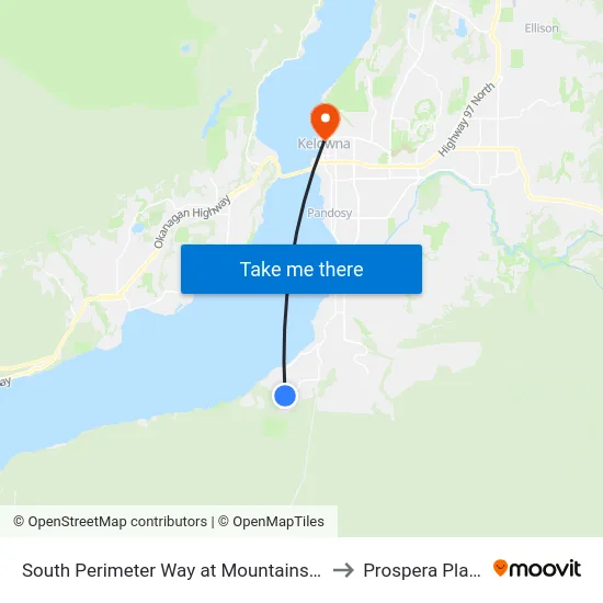South Perimeter Way at Mountainside to Prospera Place map