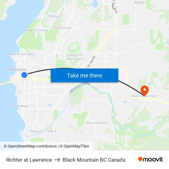 Richter at Lawrence to Black Mountain BC Canada map