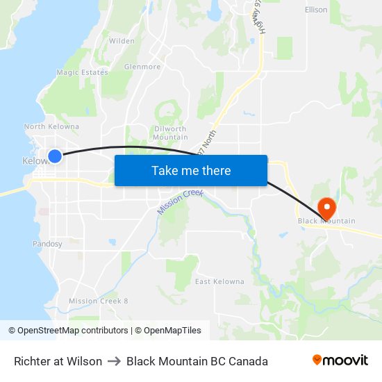 Richter at Wilson to Black Mountain BC Canada map