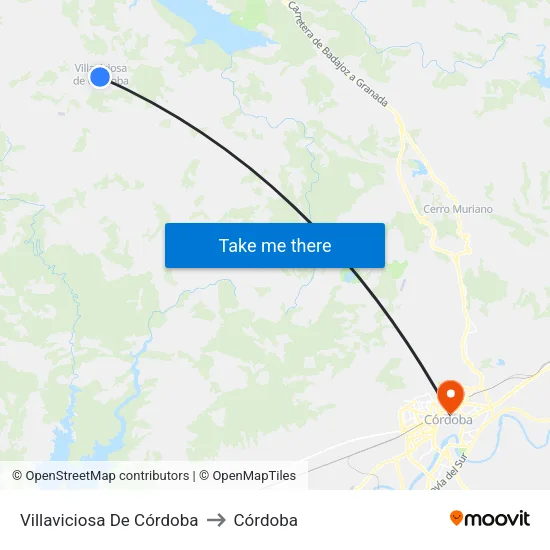 Villaviciosa De Córdoba to Córdoba map