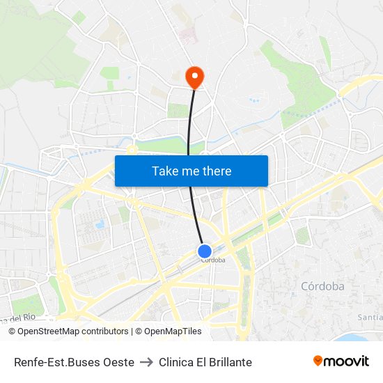 Renfe-Est.Buses Oeste to Clinica El Brillante map