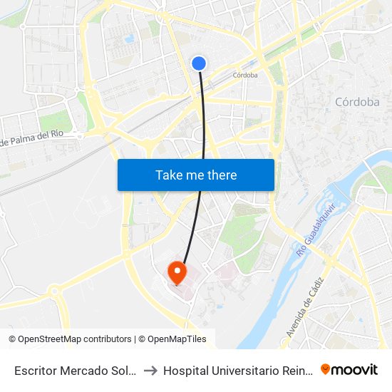 Escritor Mercado Solís D.C. to Hospital Universitario Reina Sofía map