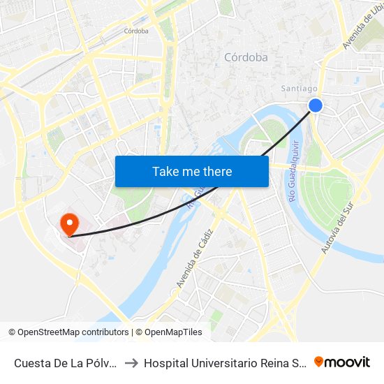Cuesta De La Pólvora to Hospital Universitario Reina Sofía map