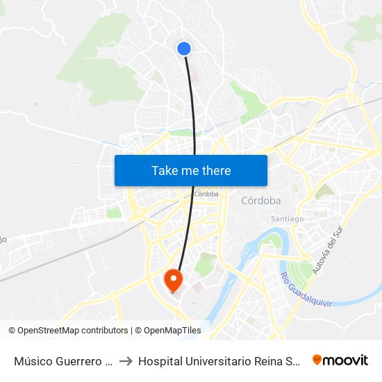 Músico Guerrero 1ª to Hospital Universitario Reina Sofía map