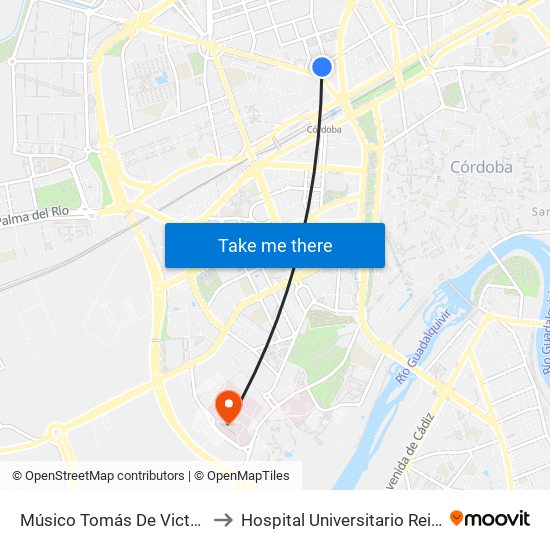 Músico Tomás De Victoria D.C. to Hospital Universitario Reina Sofía map