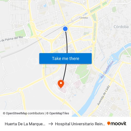 Huerta De La Marquesa D.C. to Hospital Universitario Reina Sofía map
