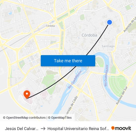 Jesús Del Calvario to Hospital Universitario Reina Sofía map
