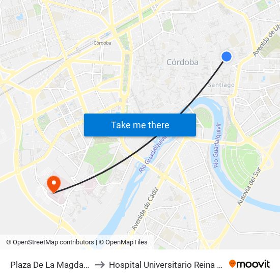 Plaza De La Magdalena to Hospital Universitario Reina Sofía map