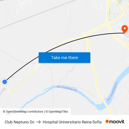 Club Neptuno Dc to Hospital Universitario Reina Sofía map