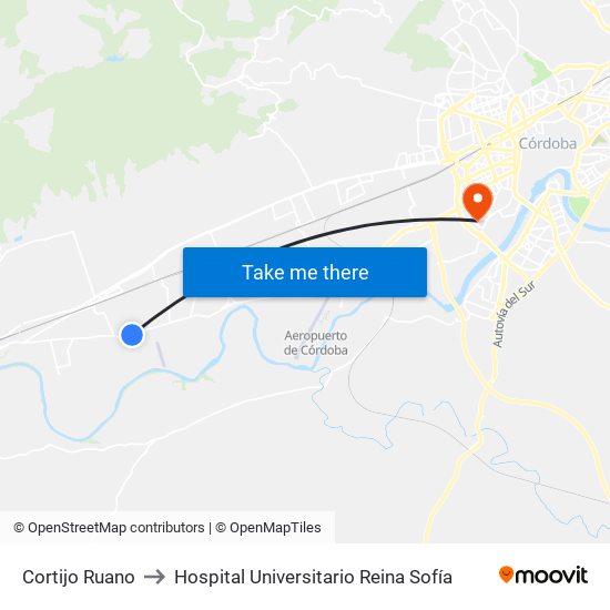 Cortijo Ruano to Hospital Universitario Reina Sofía map