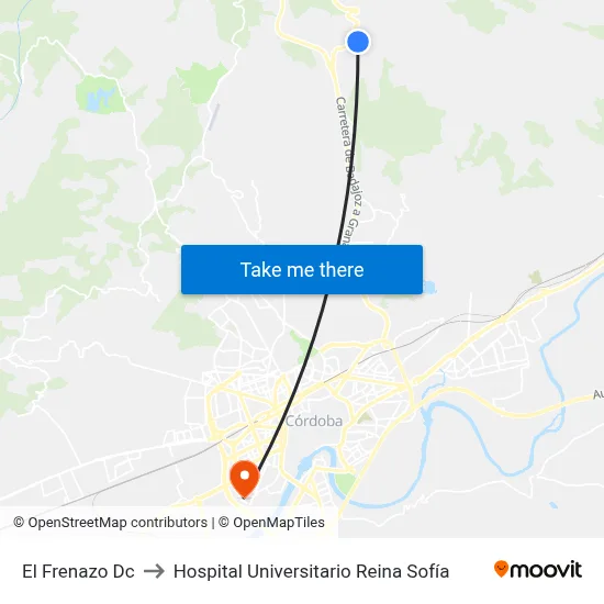 El Frenazo Dc to Hospital Universitario Reina Sofía map