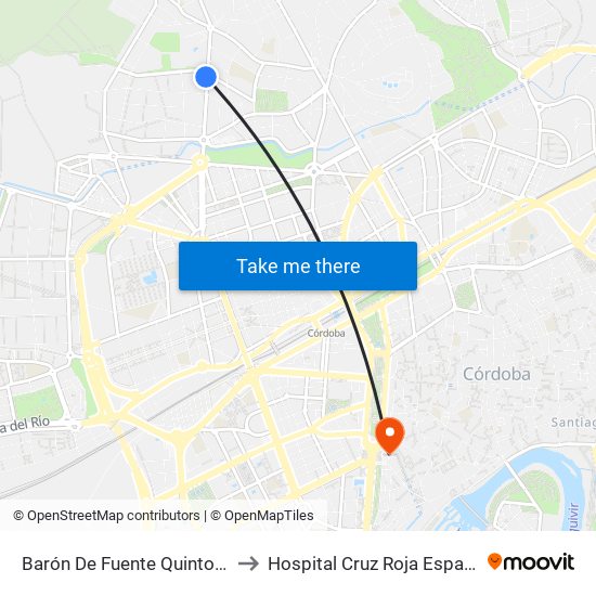 Barón De Fuente Quintos 1ª to Hospital Cruz Roja Española map