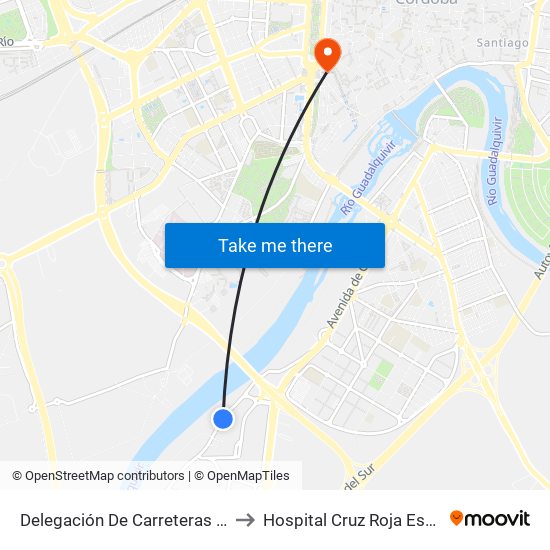 Delegación De Carreteras (Aurgi) to Hospital Cruz Roja Española map