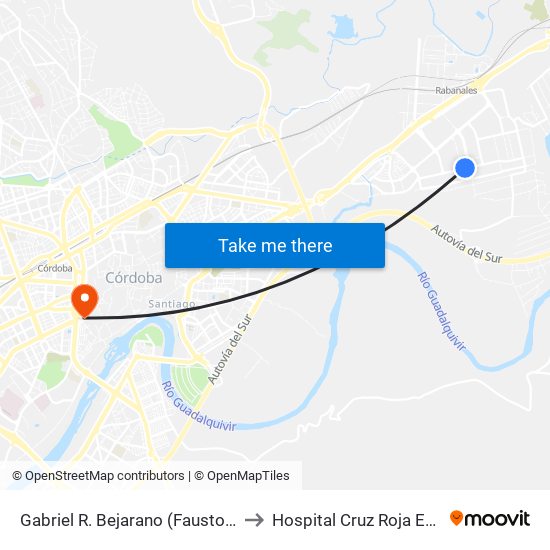 Gabriel R. Bejarano (Fausto G. Tena) to Hospital Cruz Roja Española map