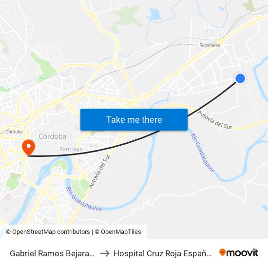 Gabriel Ramos Bejarano to Hospital Cruz Roja Española map