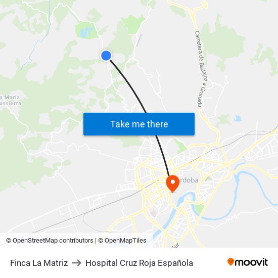 Finca La Matriz to Hospital Cruz Roja Española map