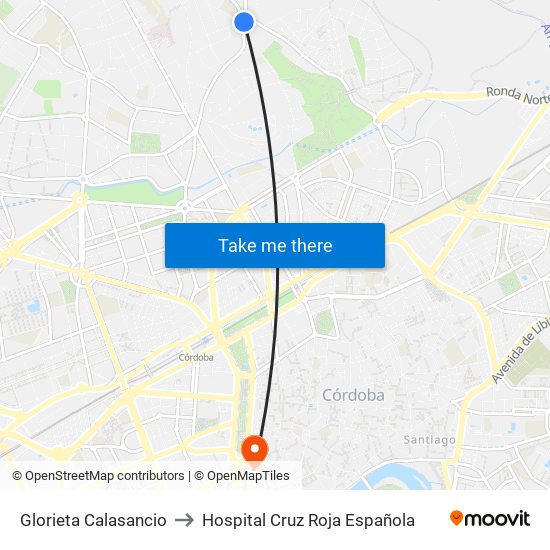 Glorieta Calasancio to Hospital Cruz Roja Española map