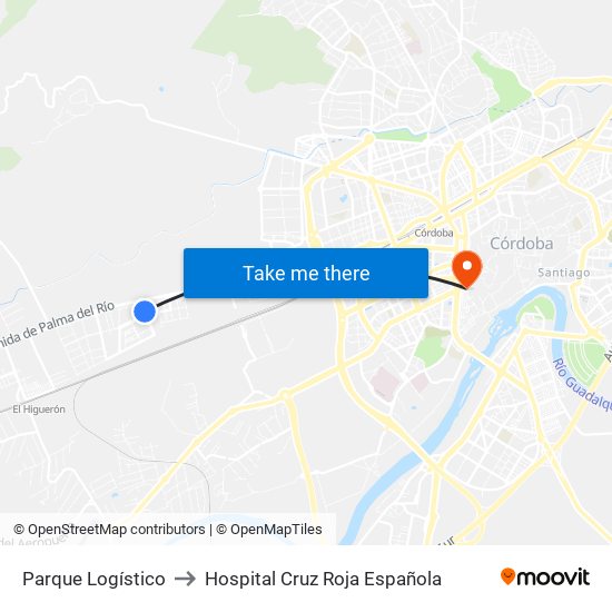 Parque Logístico to Hospital Cruz Roja Española map