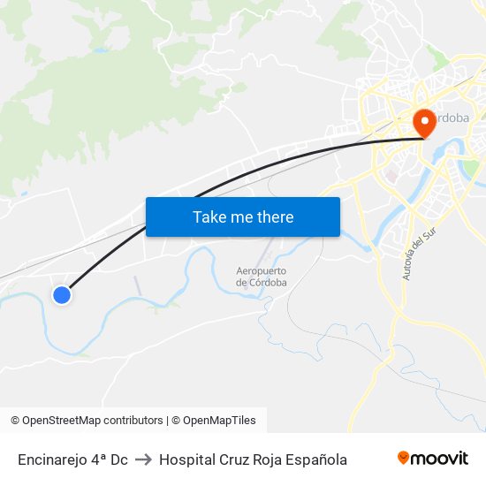 Encinarejo 4ª Dc to Hospital Cruz Roja Española map