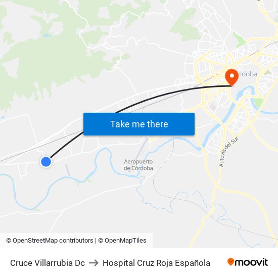 Cruce Villarrubia Dc to Hospital Cruz Roja Española map