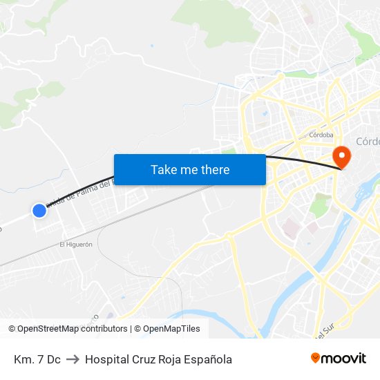 Km. 7 Dc to Hospital Cruz Roja Española map