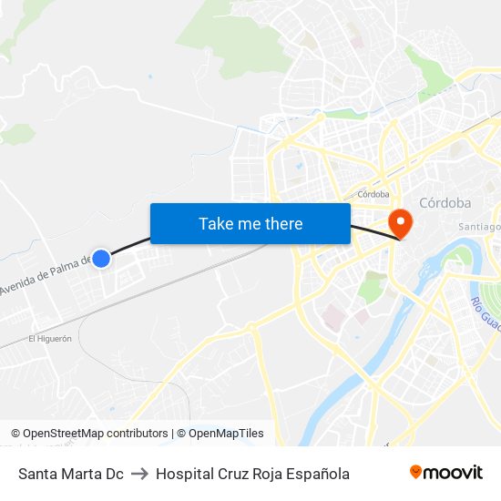 Santa Marta Dc to Hospital Cruz Roja Española map