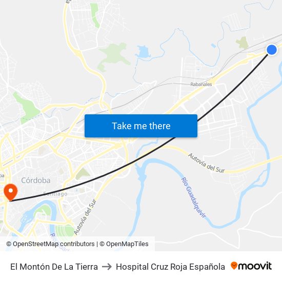 El Montón De La Tierra to Hospital Cruz Roja Española map