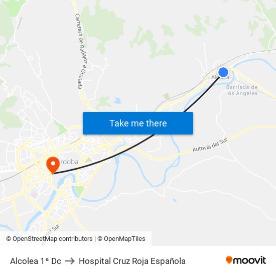 Alcolea 1ª Dc to Hospital Cruz Roja Española map