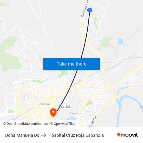 Doña Manuela Dc to Hospital Cruz Roja Española map