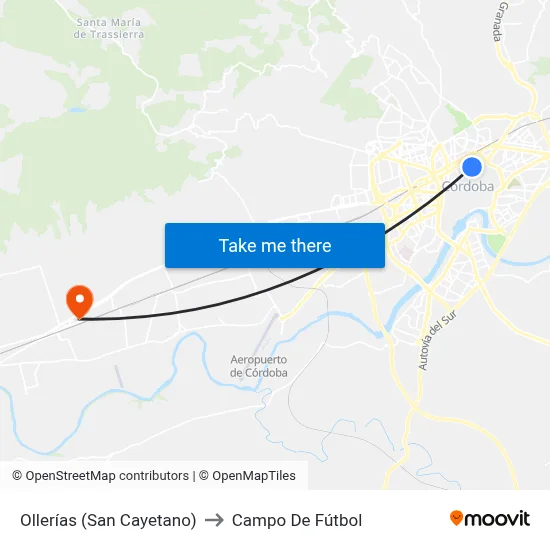 Ollerías (San Cayetano) to Campo De Fútbol map