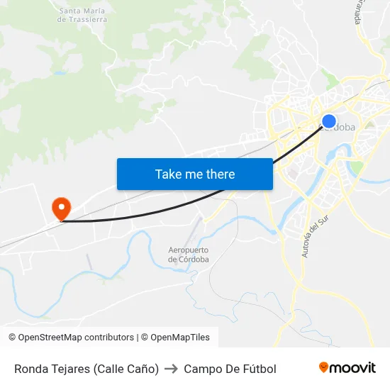 Ronda Tejares (Calle Caño) to Campo De Fútbol map