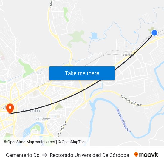 Cementerio Dc to Rectorado Universidad De Córdoba map