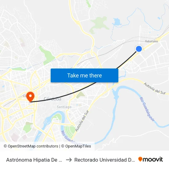 Astrónoma Hipatia De Alejandría to Rectorado Universidad De Córdoba map