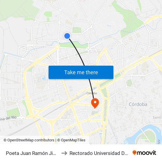 Poeta Juan Ramón Jiménez Dc to Rectorado Universidad De Córdoba map