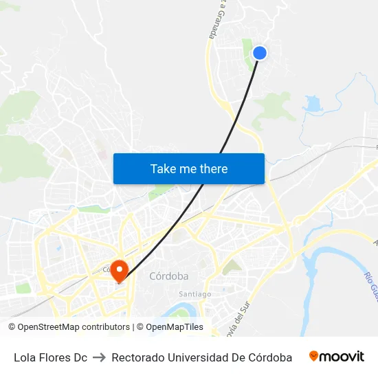 Lola Flores Dc to Rectorado Universidad De Córdoba map