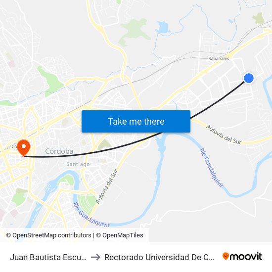Juan Bautista Escudero to Rectorado Universidad De Córdoba map