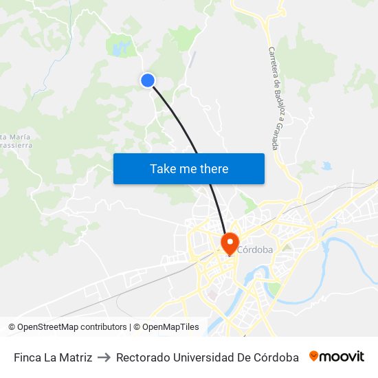 Finca La Matriz to Rectorado Universidad De Córdoba map