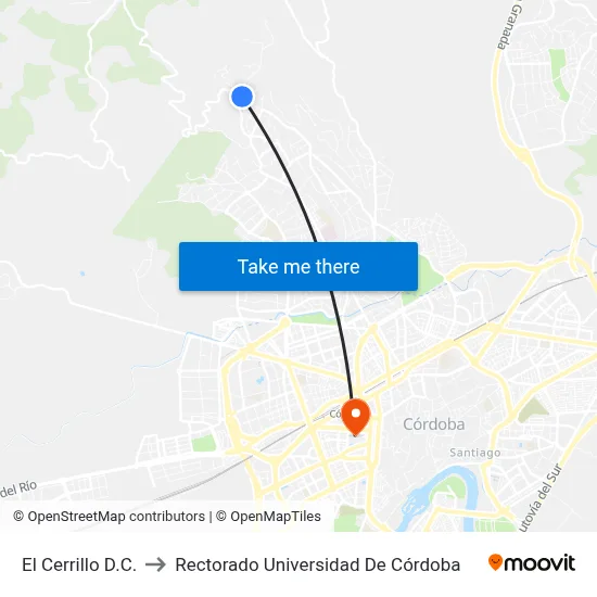 El Cerrillo D.C. to Rectorado Universidad De Córdoba map