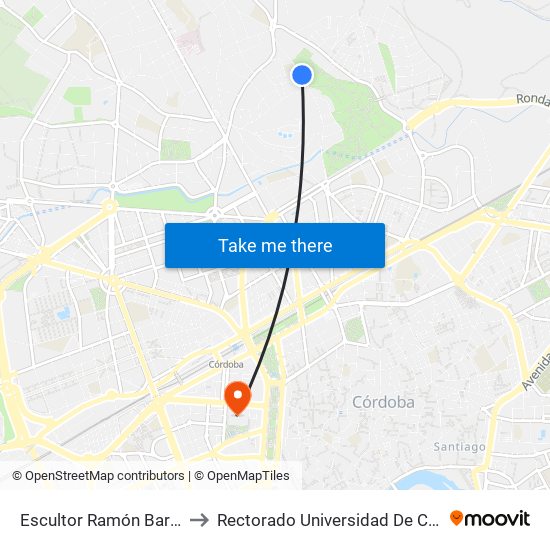 Escultor Ramón Barba 2ª to Rectorado Universidad De Córdoba map