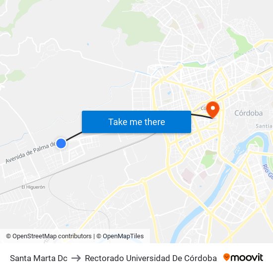 Santa Marta Dc to Rectorado Universidad De Córdoba map