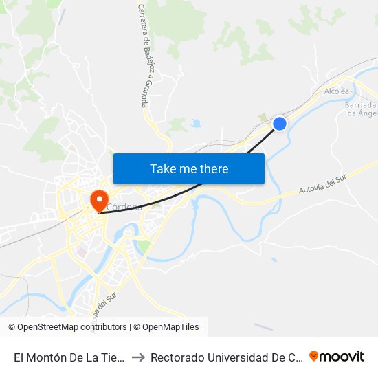 El Montón De La Tierra Dc to Rectorado Universidad De Córdoba map