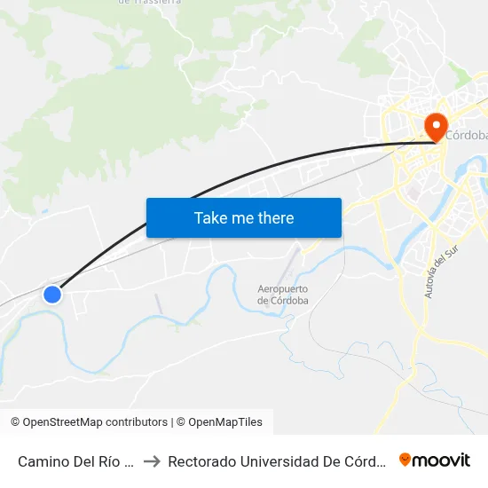 Camino Del Río Dc to Rectorado Universidad De Córdoba map