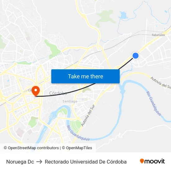Noruega Dc to Rectorado Universidad De Córdoba map