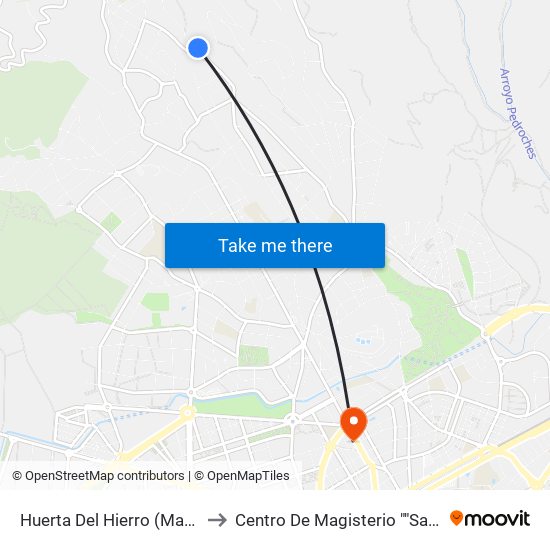 Huerta Del Hierro (Maestre Escuela) to Centro De Magisterio ""Sagrado Corazón"" map