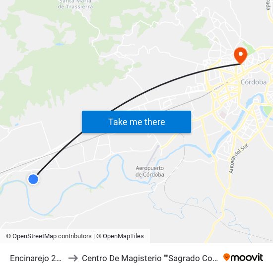 Encinarejo 2ª Dc to Centro De Magisterio ""Sagrado Corazón"" map