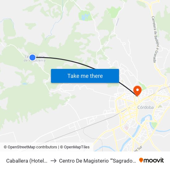 Caballera (Hotel Rural) to Centro De Magisterio ""Sagrado Corazón"" map