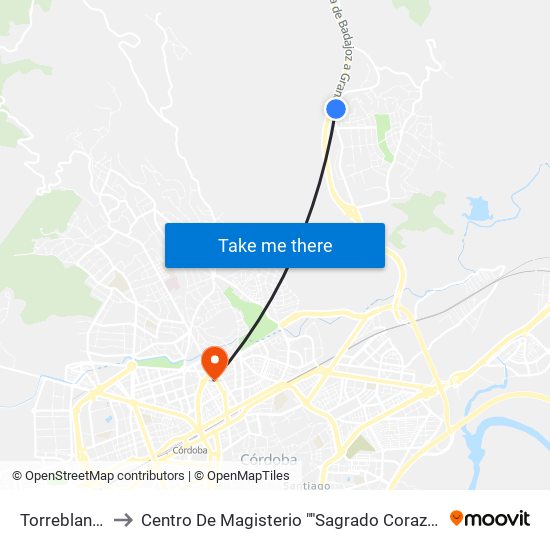 Torreblanca to Centro De Magisterio ""Sagrado Corazón"" map
