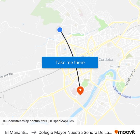 El Manantial Dc to Colegio Mayor Nuestra Señora De La Asunción map