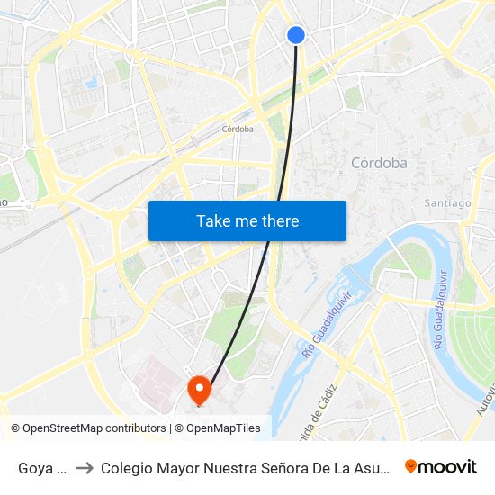 Goya 2ª to Colegio Mayor Nuestra Señora De La Asunción map