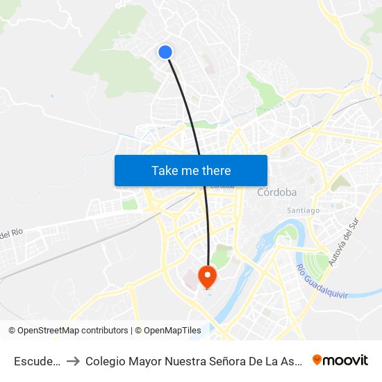 Escudería to Colegio Mayor Nuestra Señora De La Asunción map